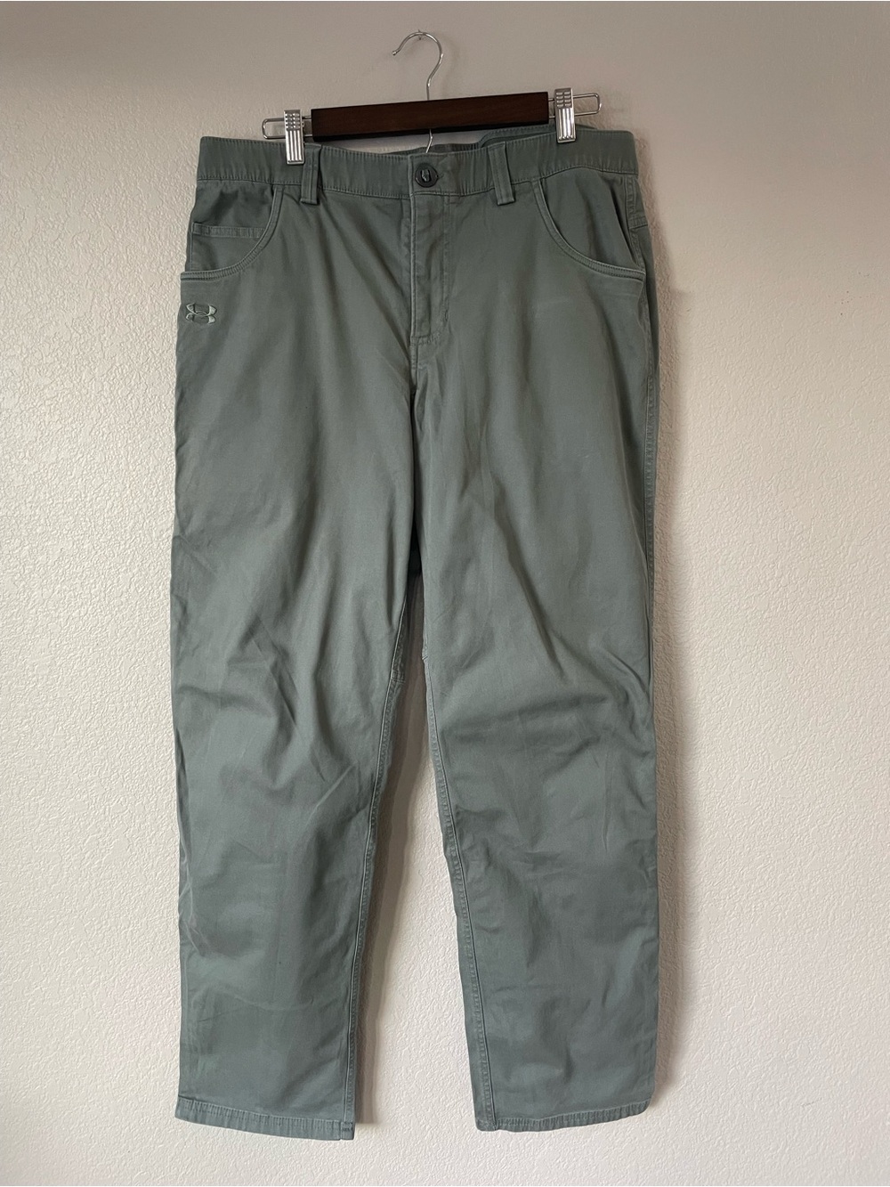 Under Armour Men’s Pants 34x32 Sage Green Stretch Cotton Casual Workwear
